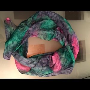 Teal, purple, pink scarf